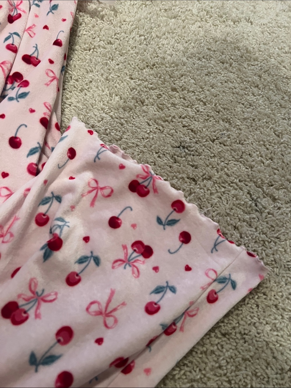 Sincerely Jules Pink Cherry Bow Print Pajama Bottoms - Picture 4 of 4